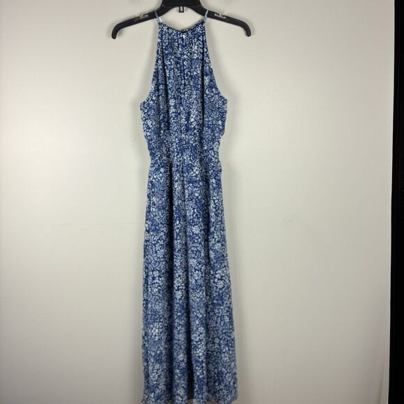 Madewell Smocked Halter Midi Dress Blue Floral Sz 6 NWT Romantic Feminine - Picture 9 of 10